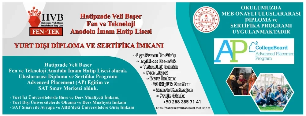 Hatipzade Veli Başer Fen ve Teknoloji AİHL, AP ve SAT onayı aldı